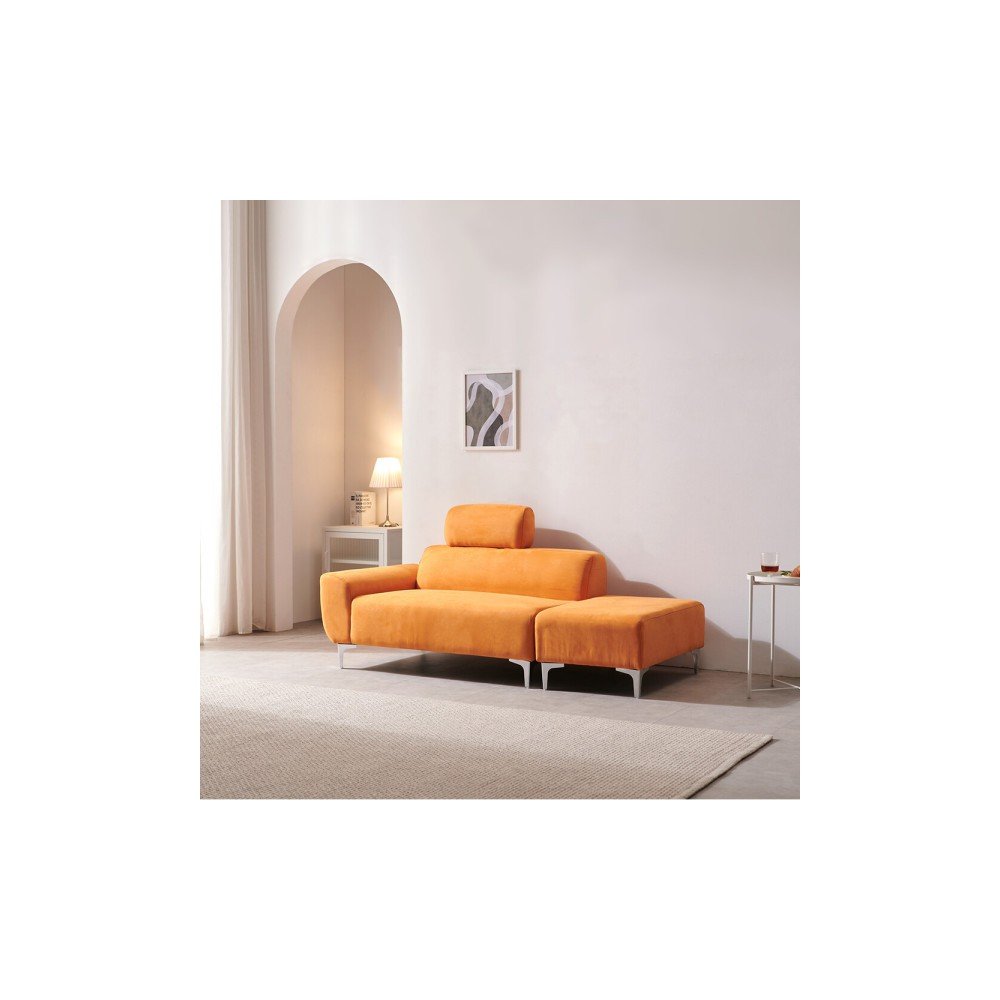 109 아토 아쿠아텍스 2인용 소파+스툴 포함 3color(아이보리스카이블루오렌지)