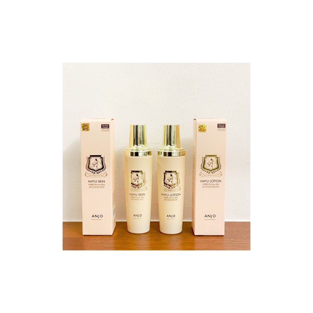 제주 마유화장품 앙쥬 마유 스킨 로션 2종 각 150ml 산뜻한 보습 기초 2종 간편한 펌핑형