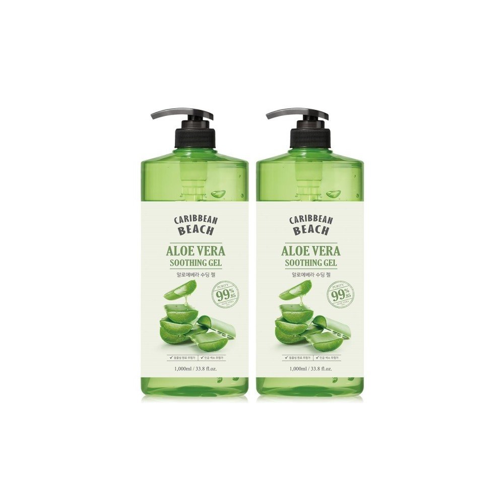 캐리비안비치 대용량 알로에 수딩젤 1000ml 2개 / 수분크림