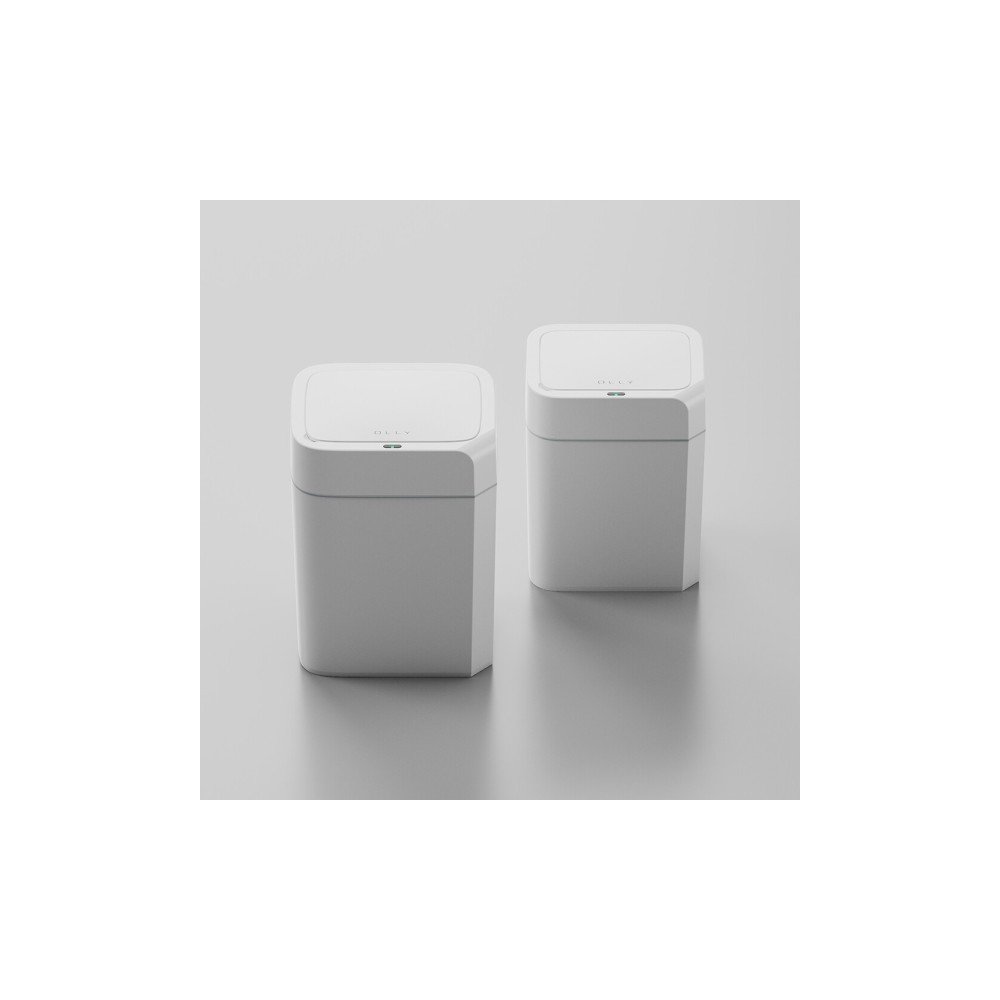 OLLY 1+1 자동센서 스마트 휴지통 대용량 가정용 화장실 음식물 냄새차단 종량제 쓰레기통 12L/16L