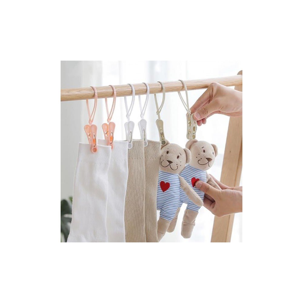 고리형 집게 걸이 빨래 집게세트 3색 12P DD