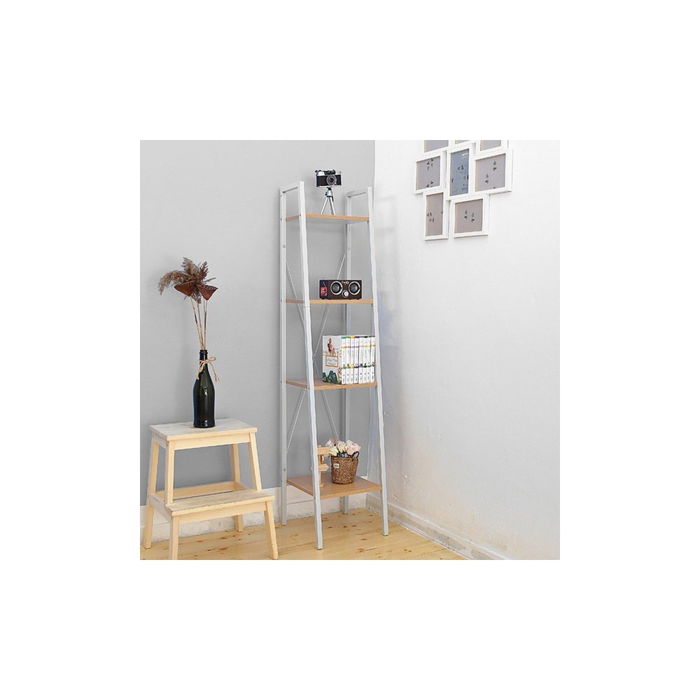 우드선반 슬림 조립식 수납장 4단 블랙 폭좁은 철제