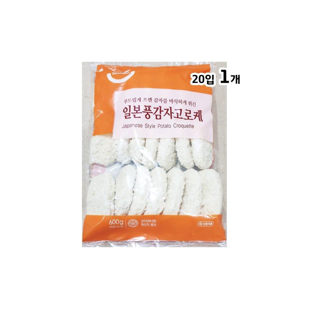 세미원푸드 감자고로케(30g x20개 600g)/간식고로케/간편조리고로케/간편조리크로켓/고로케간식/고로케튀김