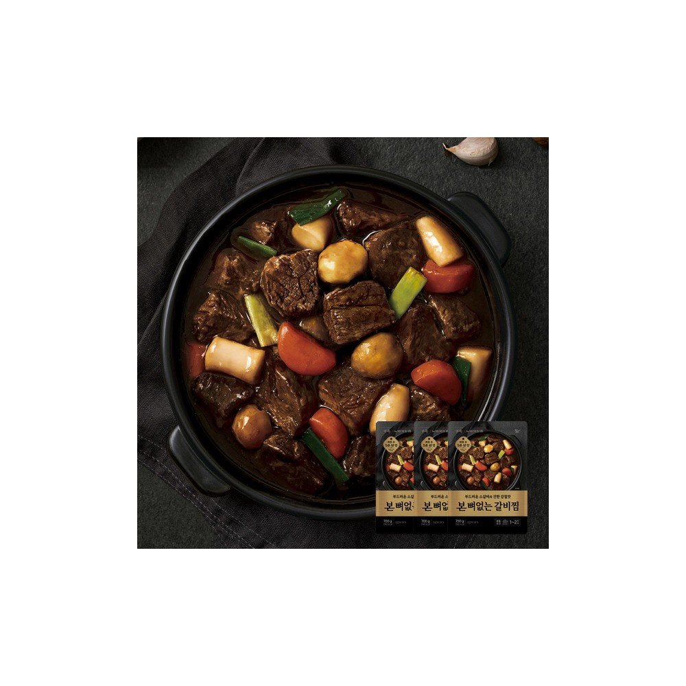 본죽 (최종가35840원)본 뼈없는 소갈비찜 700g 3팩 + 당면3팩증정