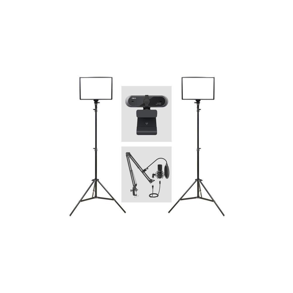 [오토케] PC개인방송장비 세트 B5 투스탠드 큐브라이트45 LED 조명 2개/앱코 APC930/FIFINE T590